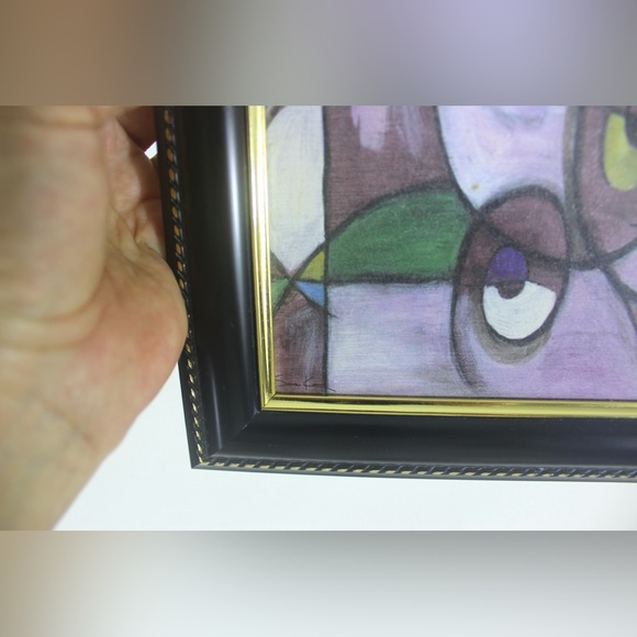 Signed Sara Kaye Abstract Art, Framed Purple - Picture 8 of 10